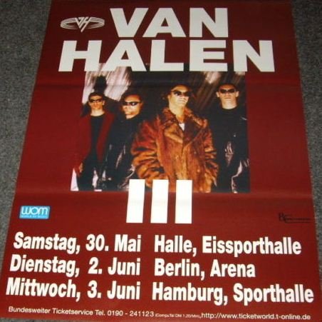 Affiche Van Halen Concert Tour de dimensions 50X70 cm pour décoration murale