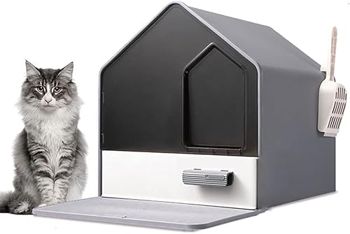 Bandeja de arena para gatos para mascotas, tipo cajón totalmente cerrado, gran tamaño, desodorante para inodoro de gatos, caja de arena a prueba de