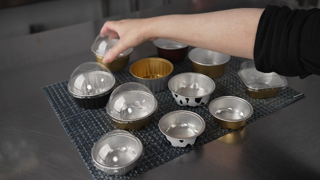 100 PCS Aluminum Foil Mini Baking Cups With Lids - 4.2oz Round Cake Pans, Disposable Ramekins For Cheesecake & Muffins - View #9