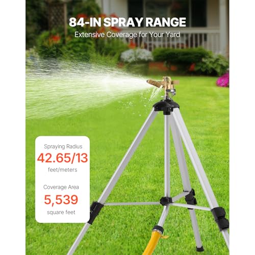 Happybuy Heavy-Duty Tripod Sprinkler with Brass Head & 3/4" Connector