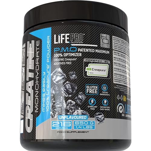 Life Pro Creatina Monohidratada Creapure® 650g – 216 Tomas – Micronizada de Alta Pureza, Sin Gluten – Para Más Fuerza, Energía y Recuperación – Calidad Alemana Garantizada