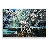 Epic Art 'Wolfpack The New Moon' by Jan Kasparec, Acrylic Glass Wall Art, 16'x12'