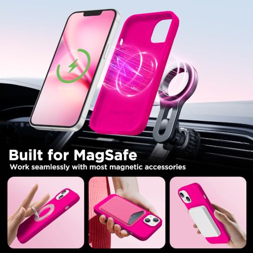 Image of GolbinBox Magnetic for iPhone 13 /14 Case, Silicone Cover, Neon Pink