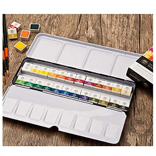 Mungyo Set Di Acquerelli Professionali In Scatola Di Latta/Tavolozza Di Miscelazione Integrale Nel Coperchio (24 Colori) - 5