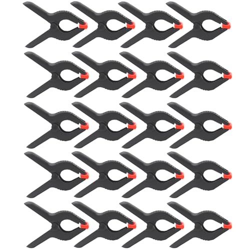 CESFONJER 20-pack Pince à Ressort de Toile de Fond en Mousseline 6,5cm Pince Robuste pour Fond Photo Studio Photographie, Toile, Création ou Utilisation à Domicile (Maxillaire 2,5 cm)