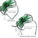 Acecharming Fascinators for Women, Feather Sinamay Fascinators with Headbands Tea Party Pillbox Hat Flower Derby Hats, Style 1 Olive Green, One Size