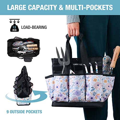 Set de herramientas de jardín WORKPRO con bolsa floral miniatura 7