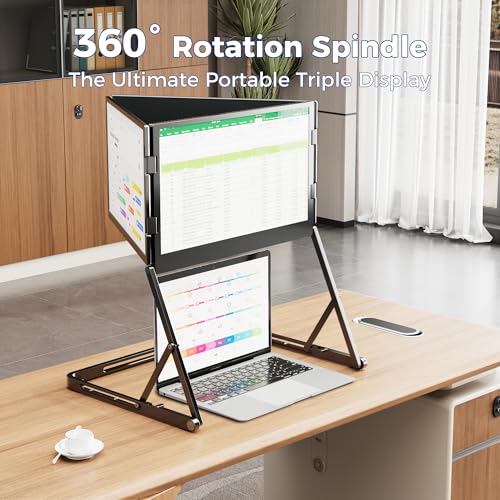 Laptop Screen Extender, 15.6" FHD 1080P IPS Portable Foldable Triple Monitor, Laptop Monitor Extender, HDMI/USB-C Plug n Play for Windows, Mac, Android, Switch, PS5 - Image 8