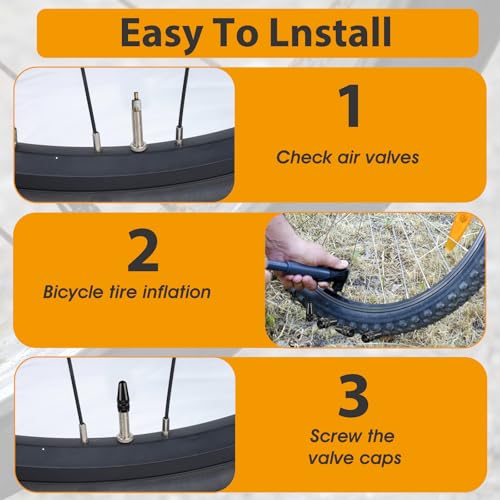 Abeillo Black Presta Valve Cap, 8 Pack Aluminum Anodized Bike Valve Stem Caps Bicycle Tire Air Dust Stem Covers - Used On Presta/French Valves Bike Tire Caps for MTB Road Racing Bicycle(Rocket Style) - Thumbnail 4