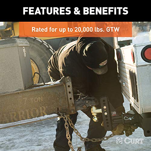 Curt 45902 Adjustable Trailer Hitch Ball Mount, 2-1/2-Inch Receiver, 6-Inch Drop, 2 And 2-5/16-Inch Balls, 20,000 Lbs , Black #TOP4