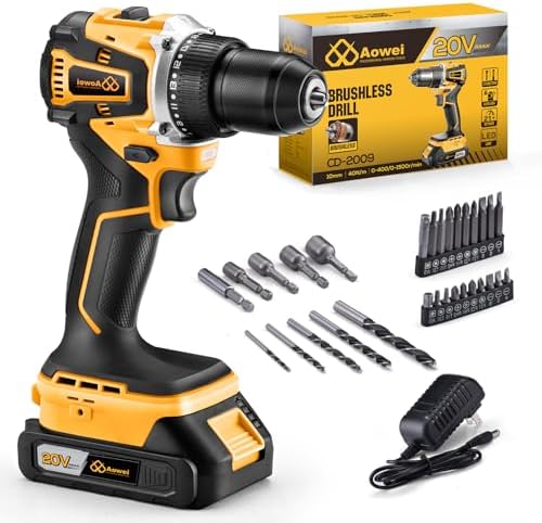 20V Cordless Drill and Screwdriver Kit with 2 Batteries, 30Nm Max Torque, 2-Speed Gearbox, 3/8