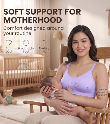 Image of Dimore Nursing Bras for Breastfeeding Seamless Maternity Bra Ultra Comfort Smooth Wireless Pregnancy Sleeping Bralette