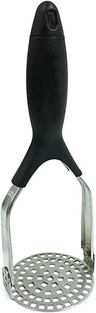 Wooden Handle Stainless Steel Potato Masher With Broad Mashing Plate Mashed Potatoes Making Tools Fruit Vegetable Press Crusher(Foldable)