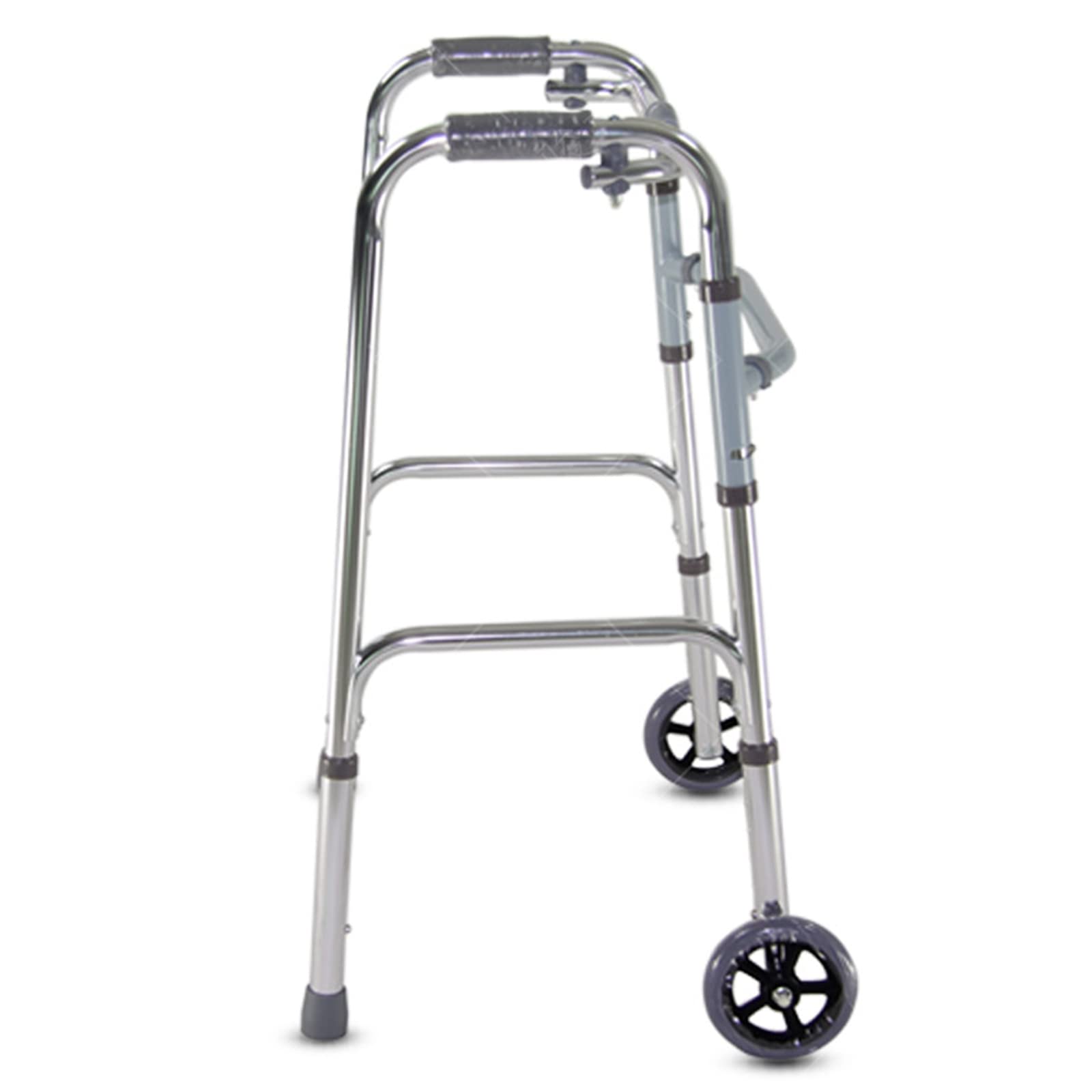 Cesta Plegable para Caminante para Personas Mayores, Marco para Caminar Ajustable en Altura con Ruedas para Adultos Mayores, Cesta para Caminar para Personas Mayores con Movilidad