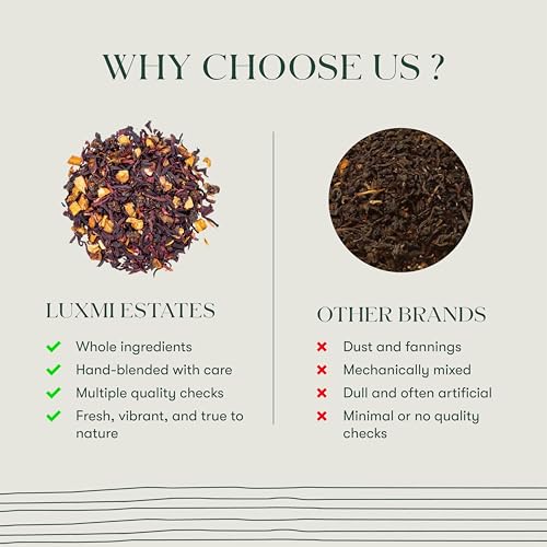 Image of Luxmi Estates Peach Mint Tea with Cinnamon Ginger Hibiscus, 50 cups (100g /3.5oz) | Caffeine-Free