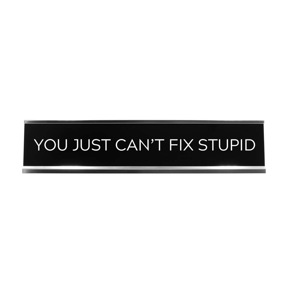 You Just Can't Fix Stupid Novelty Desk Sign