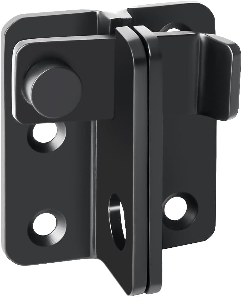Sayayo Catenaccio Porta in Acciaio Inox con Foro per Lucchetto - Nero