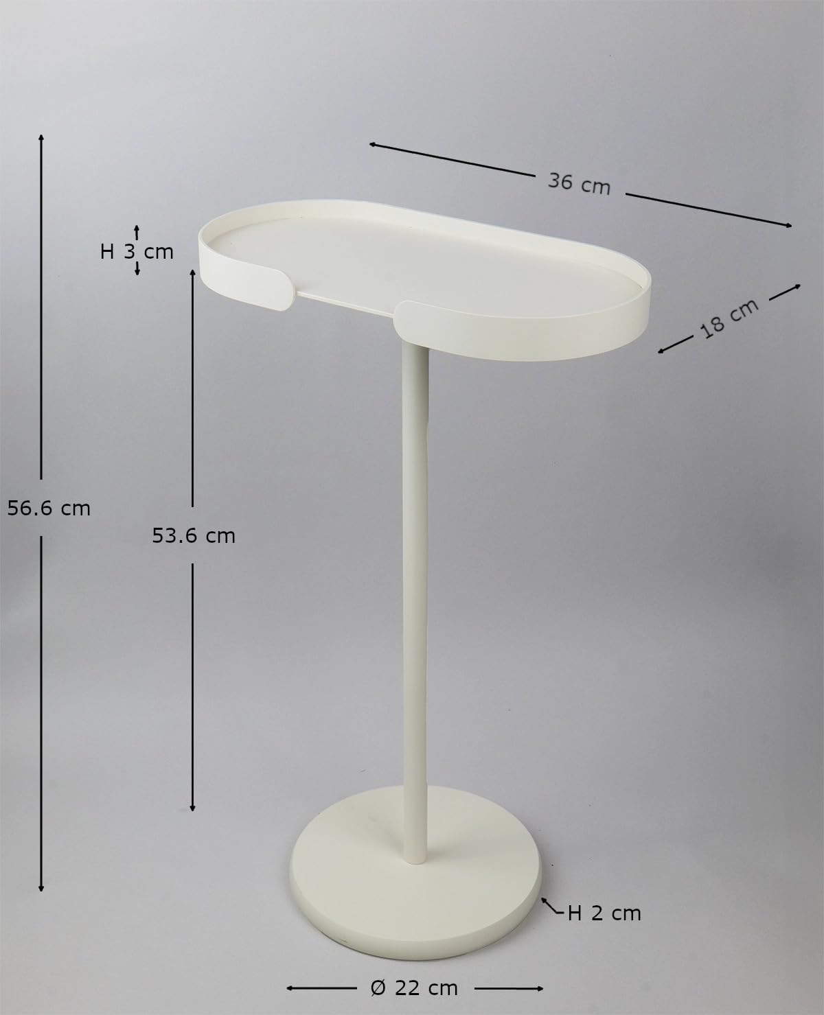 Beistelltisch aus Aluminium mit hochwertiger Pulverbeschichtung, wetterfest & stabil - STAN ovaler Beistelltisch für Wohnzimmer, Balkon & Terrasse, sorgfältig gefertigt in der EU (Champagne Beige)