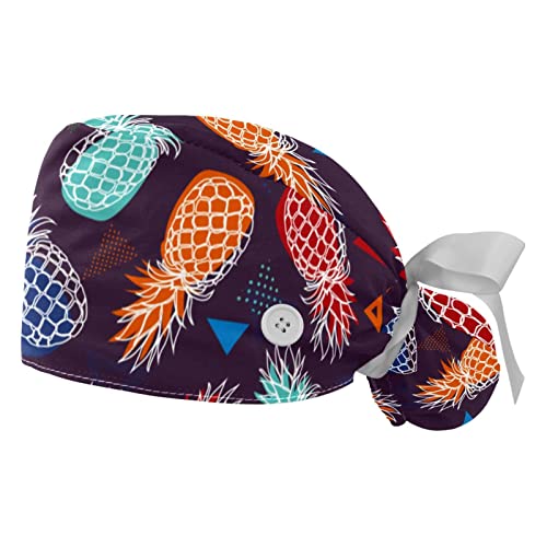 Chapeaux de travail ajustables JDEZ ananas pour la cuisine et les métiers actifs