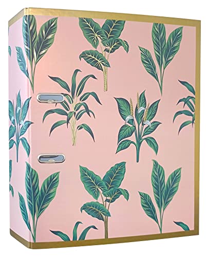 Archivador de palanca A4 75 mm - Diseño Metálico - Satin Gold Leaves ⭐