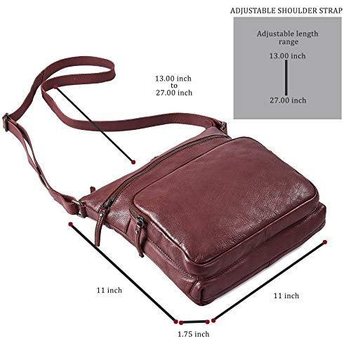 Image of Crossbody Bags for Women Genuine Leather Purse Handmade Vintage Shoulder Bag Crossover Pocketbook Adjustable Strap | Handmade