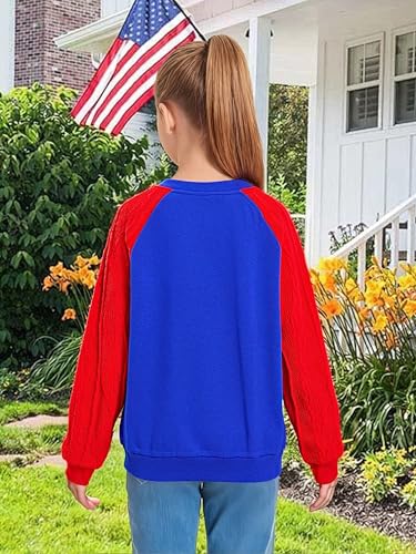 Image of CAZYCHILD Girls 4th of July Shirt Boys USA Tshirt Kids American Flag Sweatshirt Patriotic Pullover Tee Tops
