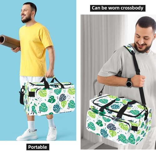 Sac de voyage 30L imprimé monstera résistant pour le sport