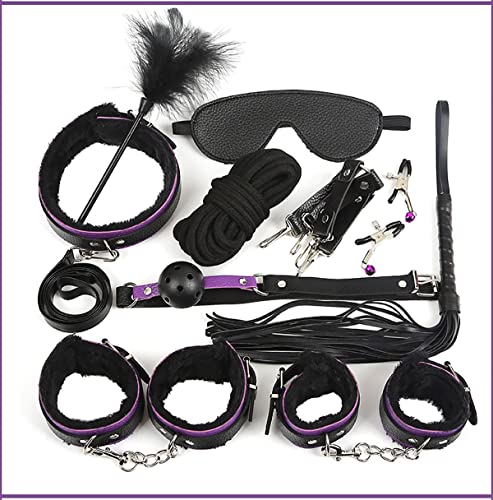 Leren Bandage, Yoga Trainingsoutfit Set 10 Stuks Oefenarm -Paars en Zwart - Afbeelding 3