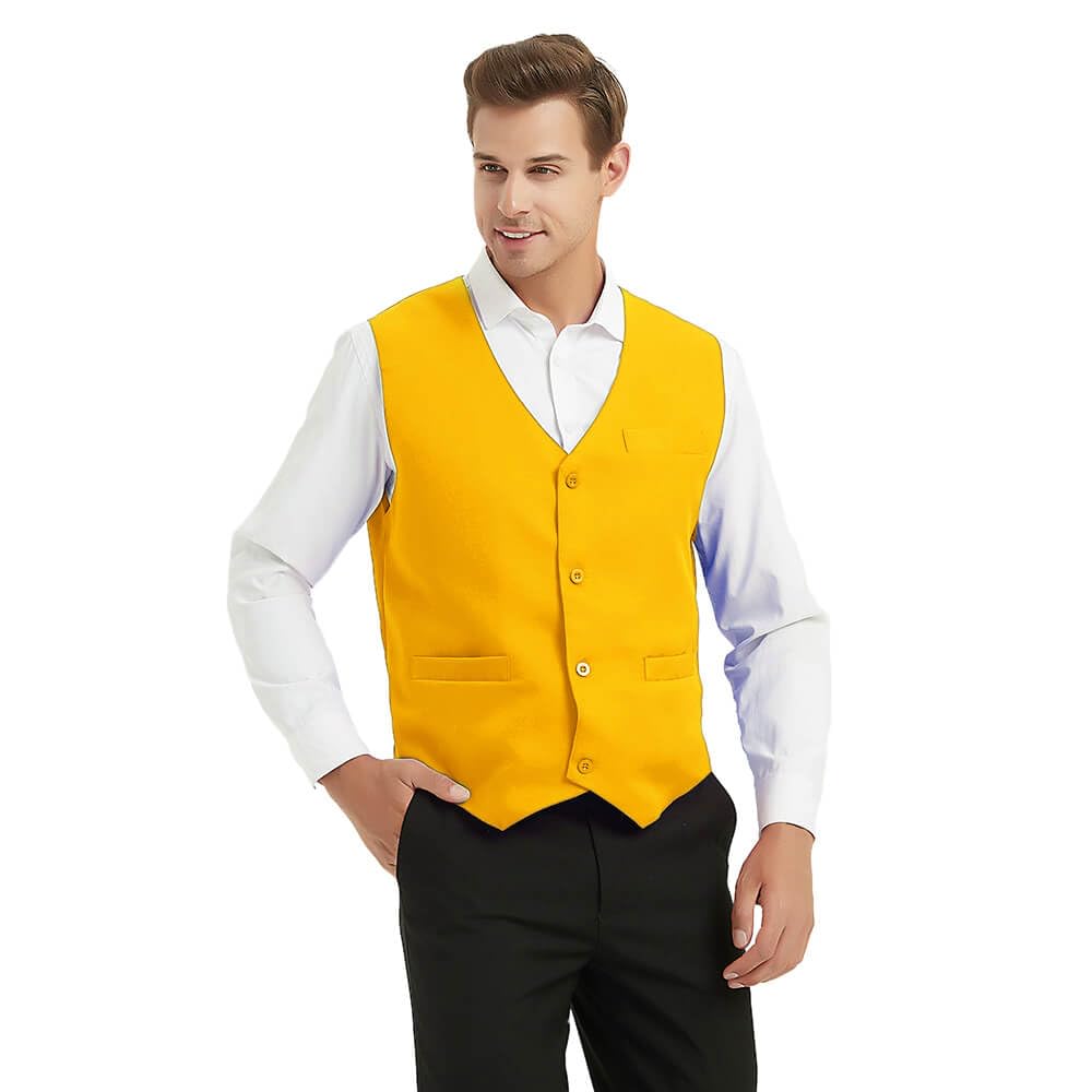 TOPTIE Gilets sans manche Homme Gilet de Costume avec Boutons unisexe pour commis de supermarché et bénévole