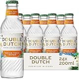 Double Dutch Indian Tonic Water | Classic Indian Tonic Water with Natural Bitterness | Gluten Free, Vegan Friendly Premium Mixer Perfect For Gin & Cocktails | 24 x 200ml Bottles