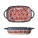 Bicuzat Styl vintage kwiat wiśni kwiaty polska ceramika naczynia do pieczenia ceramiczne naczynie do pieczenia patelnia do pieczenia patelnie lasagne naczynie do pieczenia z uchwytami do piekarnika na stół - 1 szt., 700 ml