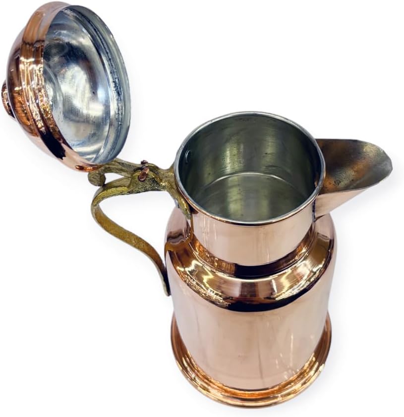 Copper Milk Warmer with Velvet Exterior, 500ml Capacity, Metal Finish, Traditional Design, Food Safe - Copper, One Size
