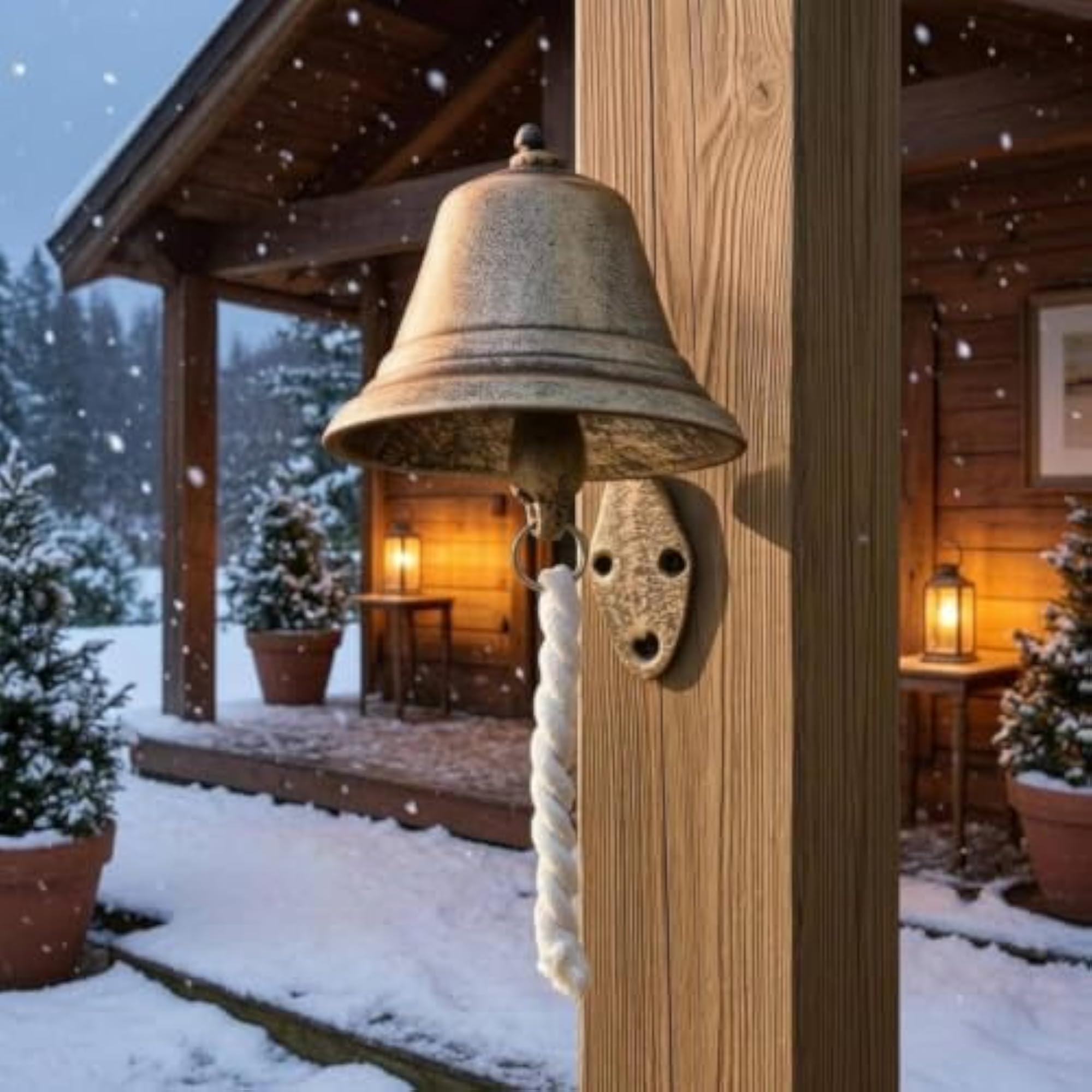 Floral Bird Scroll Cast Iron Bell for Home Decor