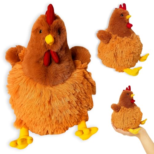 Kuscheltier Huhn, Weiches Plüsch Huhn Spielzeug, Huhn Kuscheltier, Huhn plüsch, Niedliches Huhn Geschenk Für Kinder Und Tierliebhaber, 22 cm Hoch, Ideal Als Dekoration Und Zum Kuscheln