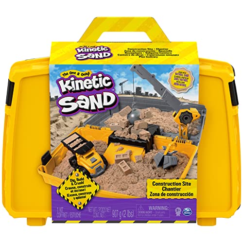 Kinetic Sand , juego de arena plegable Construction Site con vehículo y 907 g, para niños a partir de 3 años