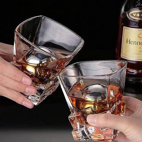 Image of Whisky Stone Gift Set - Reusable Ice Cube, Stainless Steel Whisky Metal, Drinking Gift Set for Men, Metal Ice Cube for Vodka, Wine, Drink Juice (Silver-Ball)