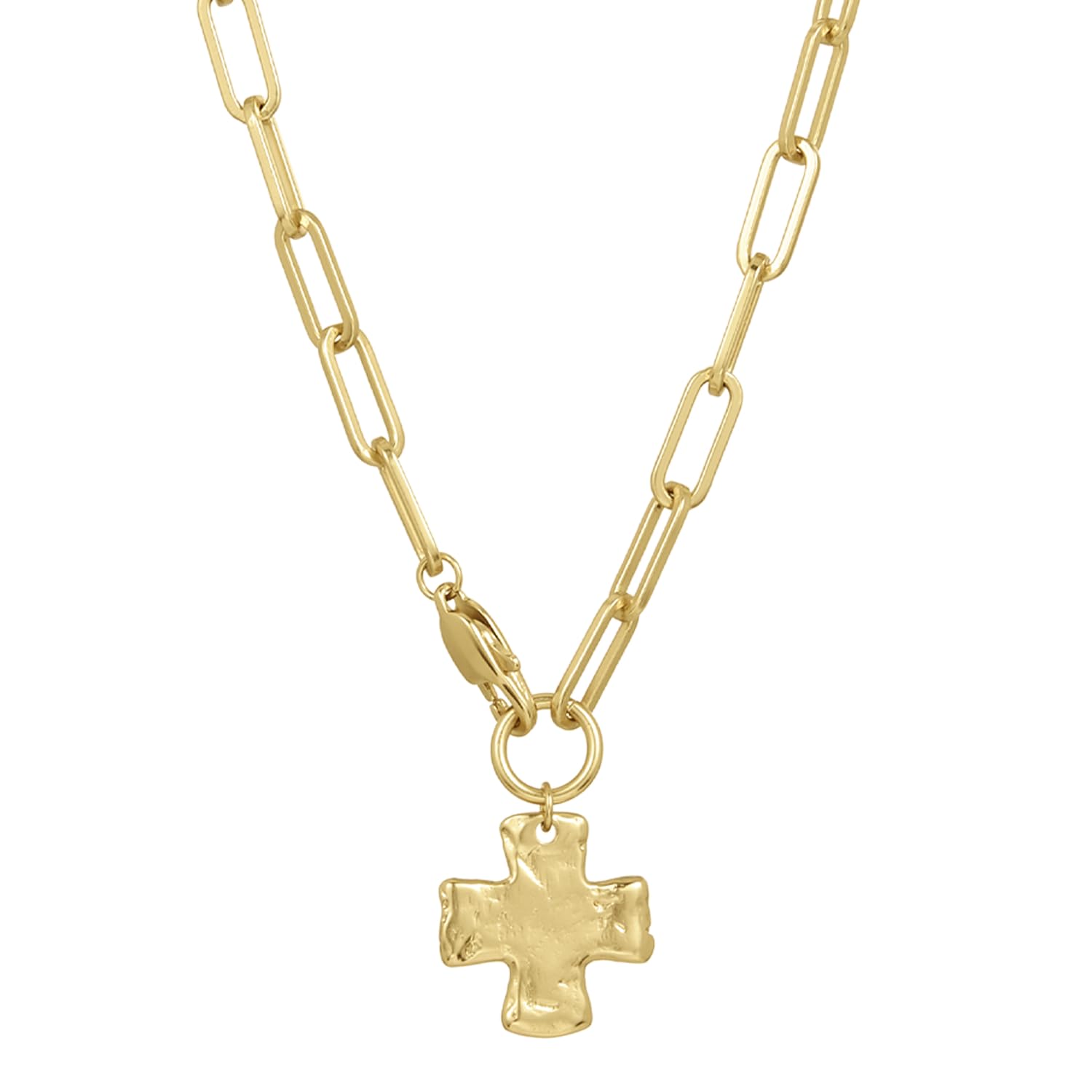 James Michelle Chunky Cross Chain Necklace for Women Premium Waterproof Tarnish-Free Gold PVD Coated Jewelry Hypoallergenic Perfect for