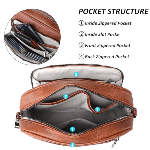 Crossbody Bags for Women, Shoulder Hobo Anti Theft Bags Cross body Handbags Women's Leather Purses with 8 Card Slots4