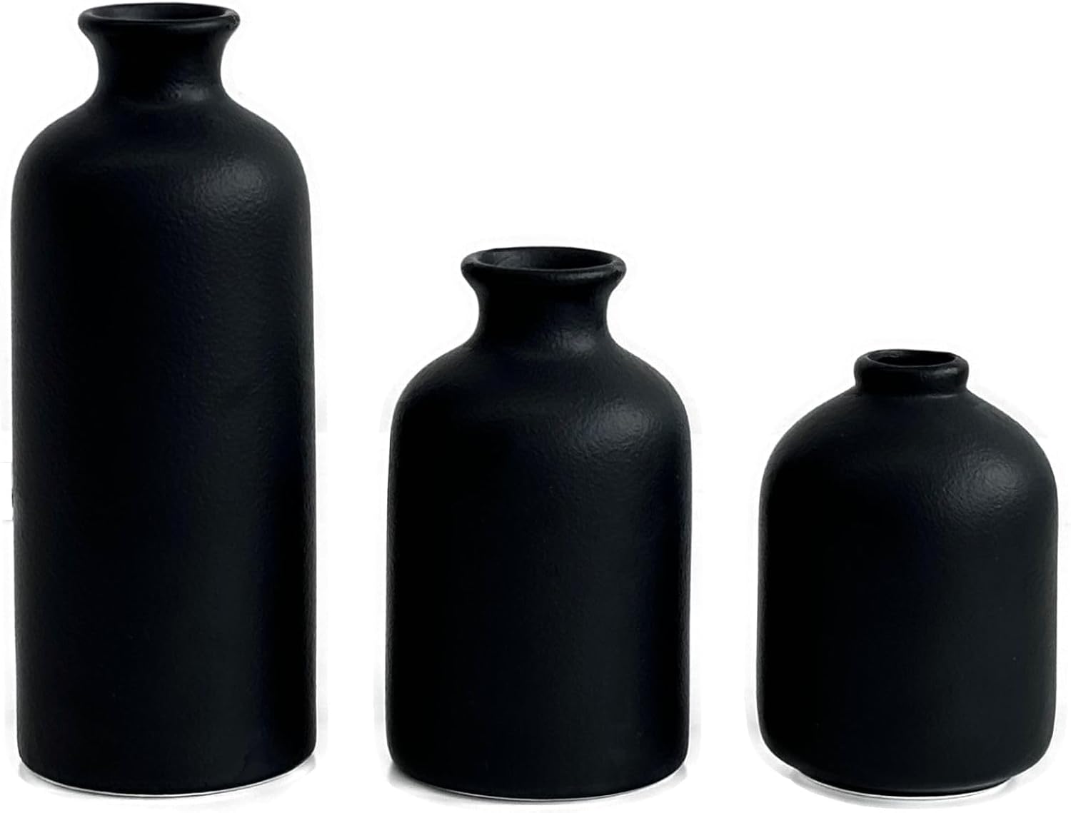Veklray Small Ceramic Vase Set of 3, Boho Home Decor Vases for Dried Flowers,Farmhouse,Shelf,Bathroom,Centerpiece for Entryway Table Decoration Gifts