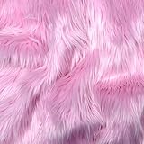 Barcelonetta | Faux Fur Fabric | by The Piece | Pre-Cut | Faux Fur Squares | Fur Fabric for Arts & Crafts, Costume, Decoration, Upholstery, Cushion (Baby Pink, 10' X 10')