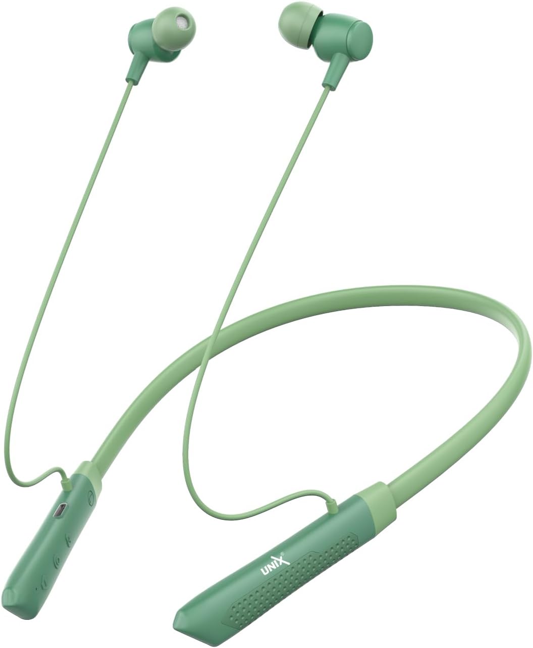 Unix Horizon Wireless in Ear Bluetooth Neckband with ENC Mic, 40H Playtime, Type-C Fast Charging (10Mins=15Hrs Playtime), Dual Pairing, Made in India, Biggest 14.2mm Drivers Ear Phones