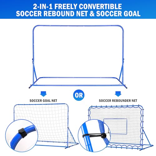 Image of Soccer Baseball Rebounder Soccer Goal Net, Volleyball Rebound Pitchback Net | Quick Switch Angle Soccer Softball Training for Ball Control, Passing, Bounce Back Practice, Easy Setup Lacrosse Soccer Gifts