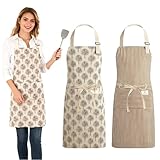 CQXSYTBN Delantal de cocina para mujer, antiincrustante y ajustable, con 2 bolsillos grandes, color negro, ideal para cocina y actividades al aire libre