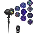 Poeland Garden Lights Moving Laser Christmas Lights 20 Patterns Decorative Lighting Laser Projector for Home and Garden