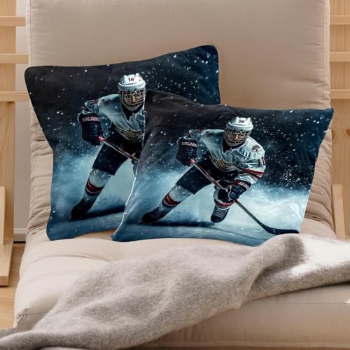 Housse de coussin hockey velours doux double face de qualité - 3