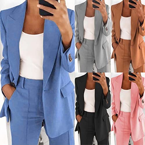 Women Blazer Jackets Top Formal Business Blouse Plain Open Front Cardigan Tops Long Sleeves Tailored Coat4