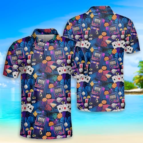 Poker Polo Golf Shirts for Men Women - Casino Polo Shirts Short Sleeve Mens Polo Shirts Las Vegas Outfits2