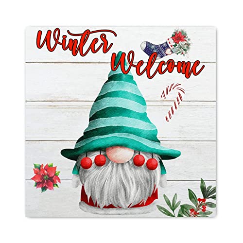 Nain de Noël en bois contre les murs vides, décoration murale classique 40 cm pour maison