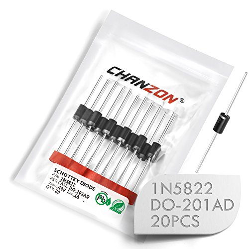 (20個入り)Chanzon1N5822ショットキーバリア整流ダイオード3A40V DO-201AD(DO-27)アキシャル5822 IN58223アンペア40ボルト (20個入り)Chanzon1N5822ショットキーバリア整流ダイオード3A40V DO-201AD(DO-27)アキシャル5822 IN58223アンペア40ボルト