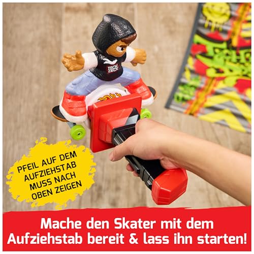 Tech Deck - Shred n' Blast Sk8Board mit aufziehbarem Skater und Rampe für gigantische Sprünge, bis zu 180cm hoch oder weit, für drinnen und draußen, empfohlen